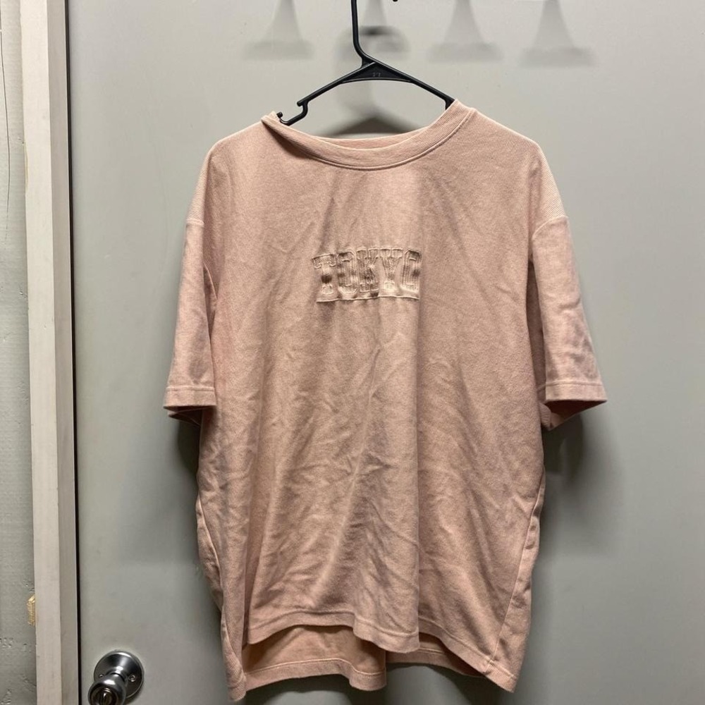 Decipher T-Shirt Mens Tokyo Graphic Ribbed Peach 2XL Excellent